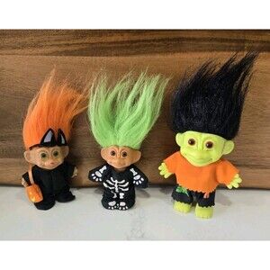 Vintage Halloween Trolls Set Of 3